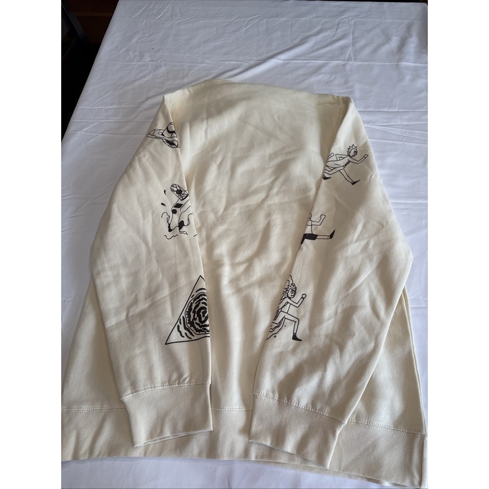NWT Men's Rick and Morty Ivory Pullover Hoodie Long Sleeve Graphic Print Sz XL - Picture 8 of 9